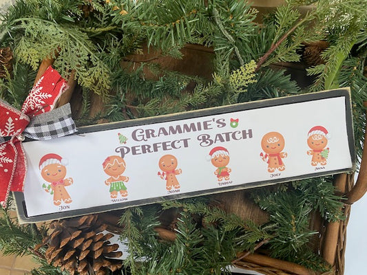 Personalized Gingerbread Sign, Grandchildren Personalized, Gingerbread Decor, Personalized Sign, Grandkids, Gift from kids, Grandmas kitchen