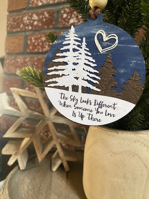 Personalized Memorial Ornament, Memorial Ornament, The sky looks different when you have someone you love up there, 2023 Christmas Ornament
